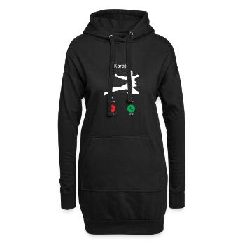 Karate ruft! - Hoodie-Kleid - Schwarz - Vorne