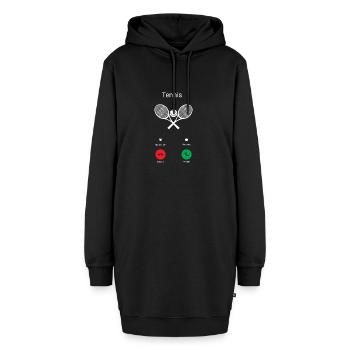 Tennis ruft! - Hoodie-Kleid - Schwarz - Vorne