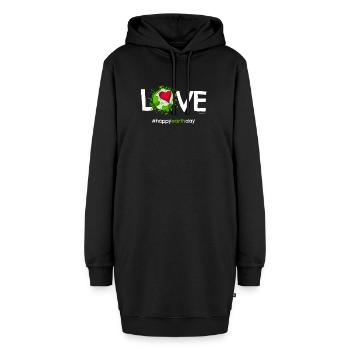 T-shirt de jour de la terre heureux « L'amour » - Sweat-shirt à capuche long Femme - noir - Devant