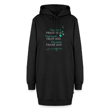 pray gott jesus beten kirchentag kirche christus - Hoodie-Kleid - Schwarz - Vorne