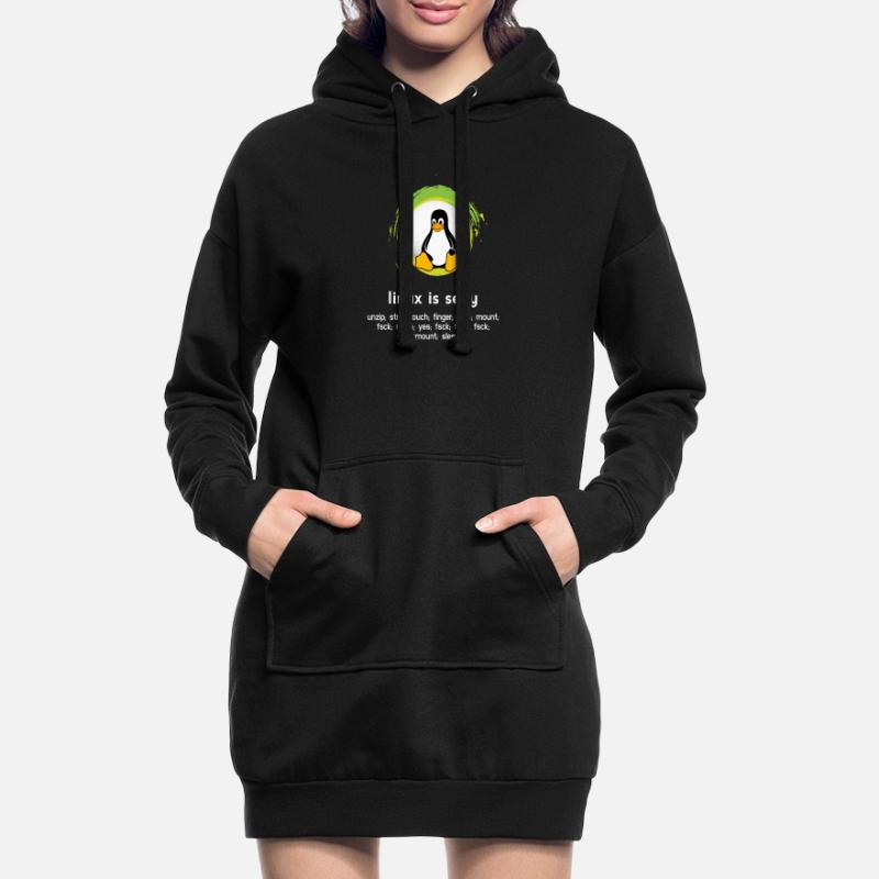 Computer System Pinguin Nerd pc inside code admin Hoodie-Kleid