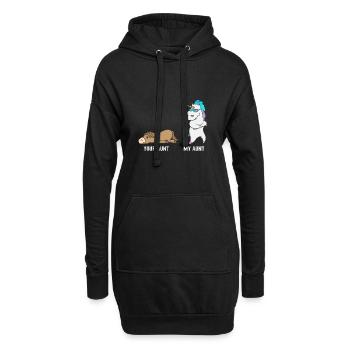 Licorne cheval votre tante mon cadeau de tante - Sweat-shirt à capuche long Femme - noir - Devant
