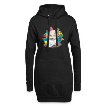 Charles Darwin Portrait Gift Evolution - Sweat-shirt à capuche long Femme - noir - Devant