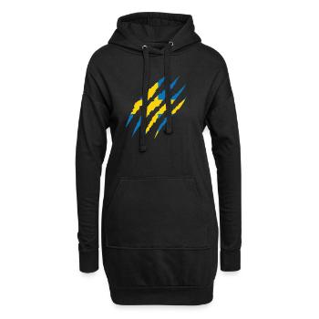Suède - Football Drapeau Fan Coupe du monde - Sweat-shirt à capuche long Femme - noir - Devant