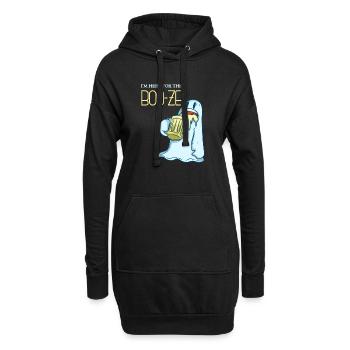 BOO - Geist - Gespenst - Bier - Party - Feiern - Hoodie-Kleid - Schwarz - Vorne