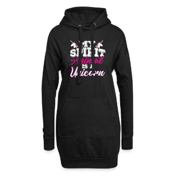 Einhorn - Hoodie-Kleid - Schwarz - Vorne
