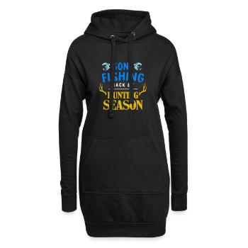 Fischen und Jagen Geschenkidee - Hoodie-Kleid - Schwarz - Vorne