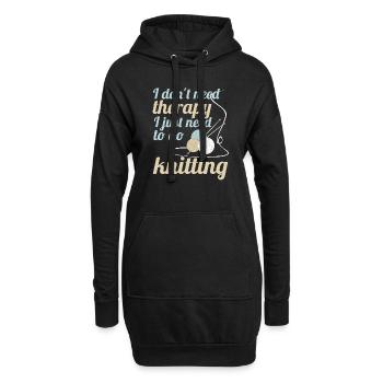 Je n'ai pas besoin de thérapie, j'ai juste besoin d'aller tricoter - Sweat-shirt à capuche long Femme - noir - Devant