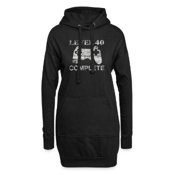 40 Jahre - 40. Geburtstag Level 40 Complete Shirt - Hoodie-Kleid - Schwarz - Vorne