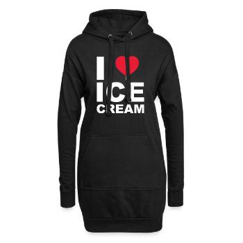 I Love Ice Cream - Hoodie-Kleid - Schwarz - Vorne