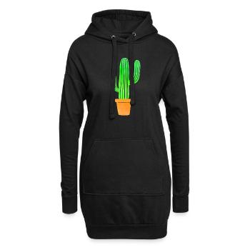 Aquarelle Art Cactus - Sweat-shirt à capuche long Femme - noir - Devant