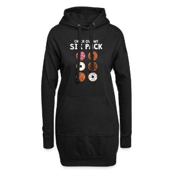 Lustiges Karo heraus mein Sixpack T-Shirt - Hoodie-Kleid - Schwarz - Vorne