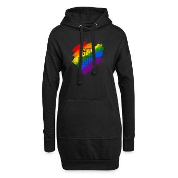 Fierté gay, fierté, arc-en-ciel, arc-en-ciel, cadeau - Sweat-shirt à capuche long Femme - noir - Devant