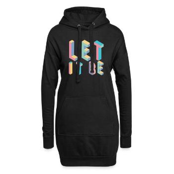 Lett it be,Typografie - Hoodie-Kleid - Schwarz - Vorne