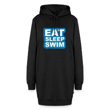 Manger, dormir, nager! - Cadeau - Sweat-shirt à capuche long Femme - noir - Devant