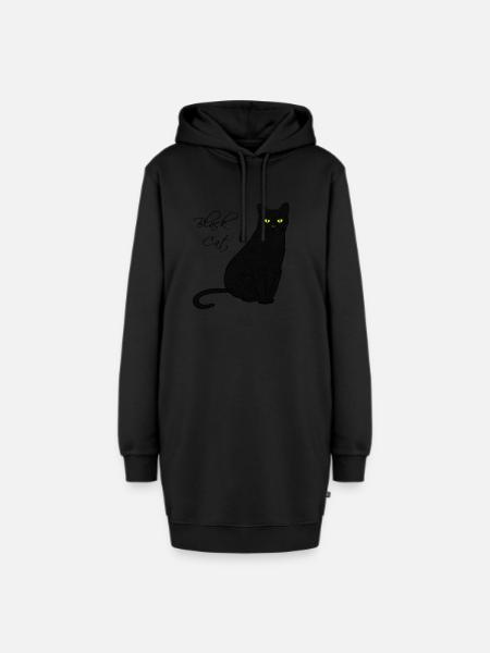 Black Cat - Hoodie-Kleid - Schwarz