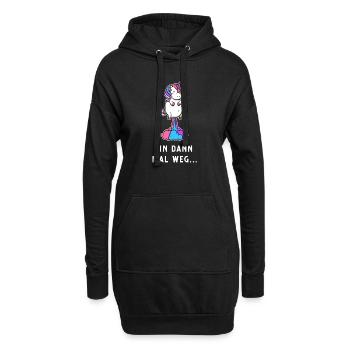 Einhorn bin dan mal weg Geschenk - Hoodie-Kleid - Schwarz - Vorne
