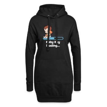 Bébé enceinte bébé ventre grossesse Parents - Sweat-shirt à capuche long Femme - noir - Devant