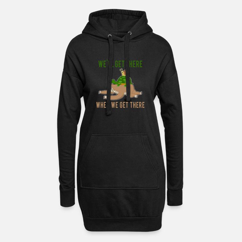 Faultier Running Team - "We'll get there" - Hoodie-Kleid - Schwarz