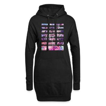 Flamingo - Hoodie-Kleid - Schwarz - Vorne