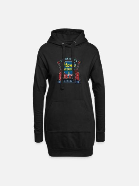 Gitarre - Hoodie-Kleid - Schwarz