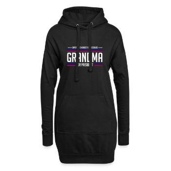 Grandma for president - Hoodie-Kleid - Schwarz - Vorne
