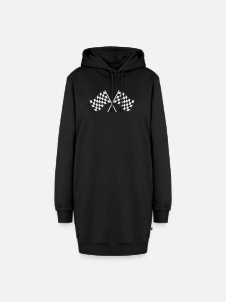 Zielflagge - Hoodie-Kleid - Schwarz