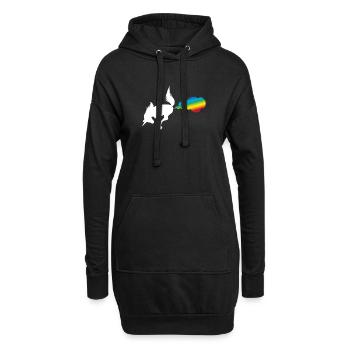 Ich furze Regenbögen - Einhorn - Hoodie-Kleid - Schwarz - Vorne