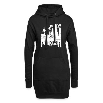 Parkour Geschenk Le Parcour Freerunning Backflip - Hoodie-Kleid - Schwarz - Vorne
