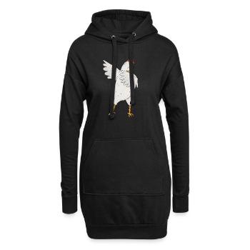 Dabbing Hahn Tier dab Bewegung Move Geschenk - Hoodie-Kleid - Schwarz - Vorne
