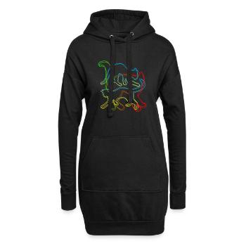 Chats, gueule de bois, chat, meow, cadeau, animal familier, kitty - Sweat-shirt à capuche long Femme - noir - Devant