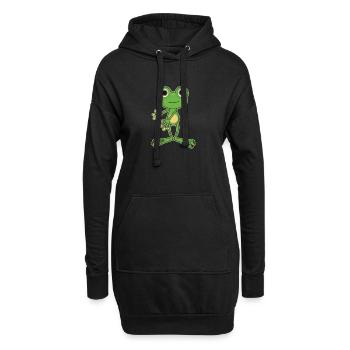 Floss Dance Move Frosch - Hoodie-Kleid - Schwarz - Vorne