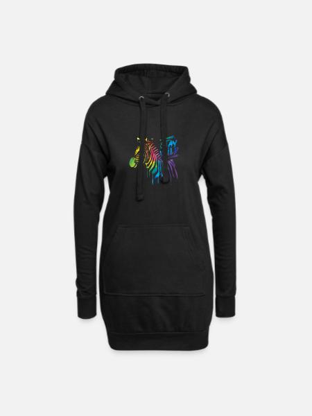 Zebra Boom! - Hoodie-Kleid - Schwarz