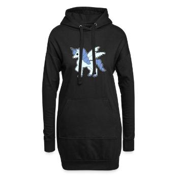 Ailes de licorne fière idée cadeau - Sweat-shirt à capuche long Femme - noir - Devant