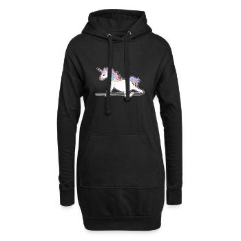 Einhorn Balance balancieren Geschenk Idee Kinder - Hoodie-Kleid - Schwarz - Vorne