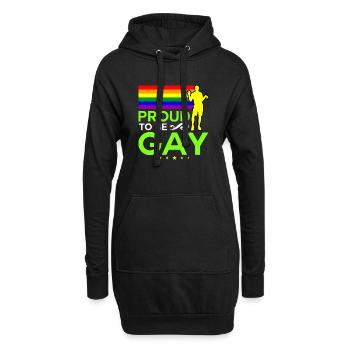 Proud to be Gay - Hoodie-Kleid - Schwarz - Vorne
