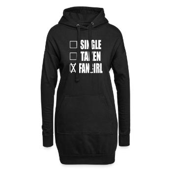 Single Fangirl lustige Sprueche Spruch - Hoodie-Kleid - Schwarz - Vorne