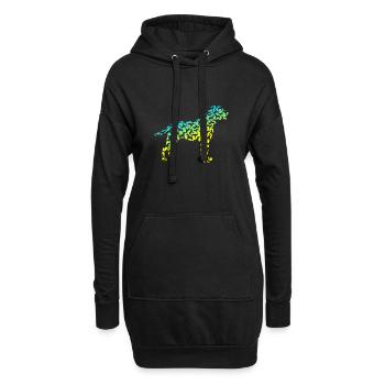 Chiens colorés cadeaux pour animaux de compagnie Dogs Lovers - Sweat-shirt à capuche long Femme - noir - Devant