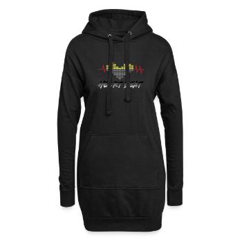 HEART BEAT - Herzklopfen - Hoodie-Kleid - Schwarz - Vorne