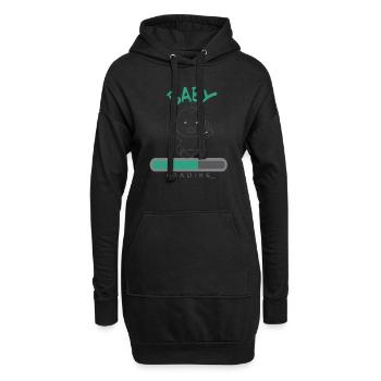 Schwangerschaft Baby Loading - Hoodie-Kleid - Schwarz - Vorne