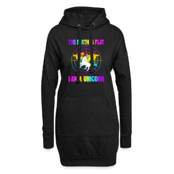 La terre est plate je suis une licorne - Sweat-shirt à capuche long Femme - noir - Devant