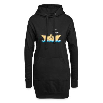 Boot Segeln Urlaub Schiff Ozean - Hoodie-Kleid - Schwarz - Vorne