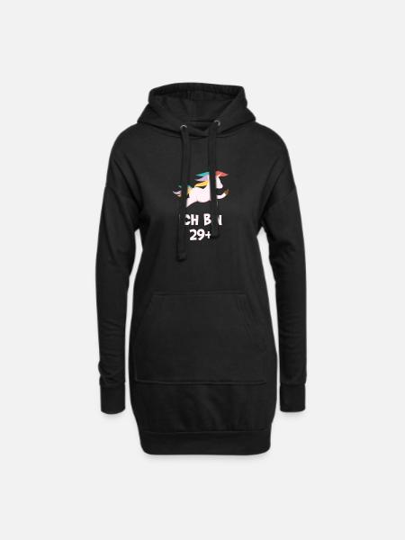 Ich bin 30 Jahre alt Geburtstag Einhorn Geschenk - Hoodie-Kleid - Schwarz