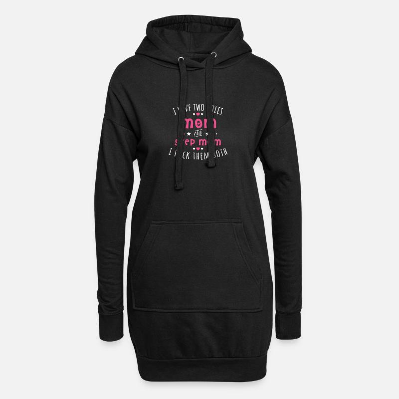 Mutter und Stiefmutter - Mom and step mom - Hoodie-Kleid - Schwarz