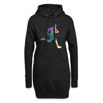 Staffellauf - Hoodie-Kleid - Schwarz - Vorne