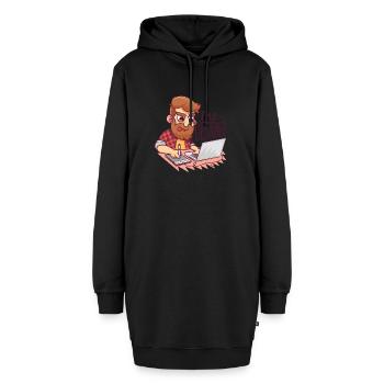 Ich bin Designer - I am a designer - Hoodie-Kleid - Schwarz - Vorne - AI Model Female 172 light (172cm)