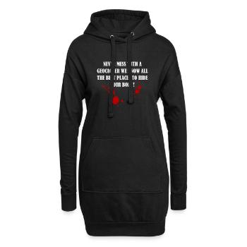 Never mess with a Geocacher - Sweat-shirt à capuche long Femme - noir - Devant