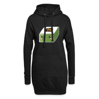 Quadratisches Sushi - Hoodie-Kleid - Schwarz - Vorne