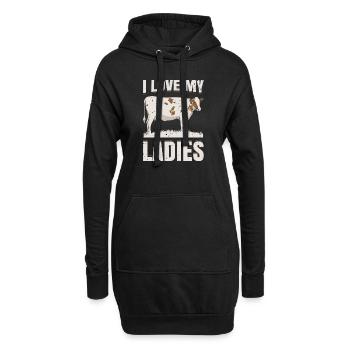 J'aime mon cadeau de dames - Sweat-shirt à capuche long Femme - noir - Devant