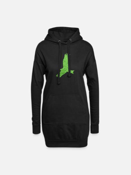Greifvogel - Hoodie-Kleid - Schwarz
